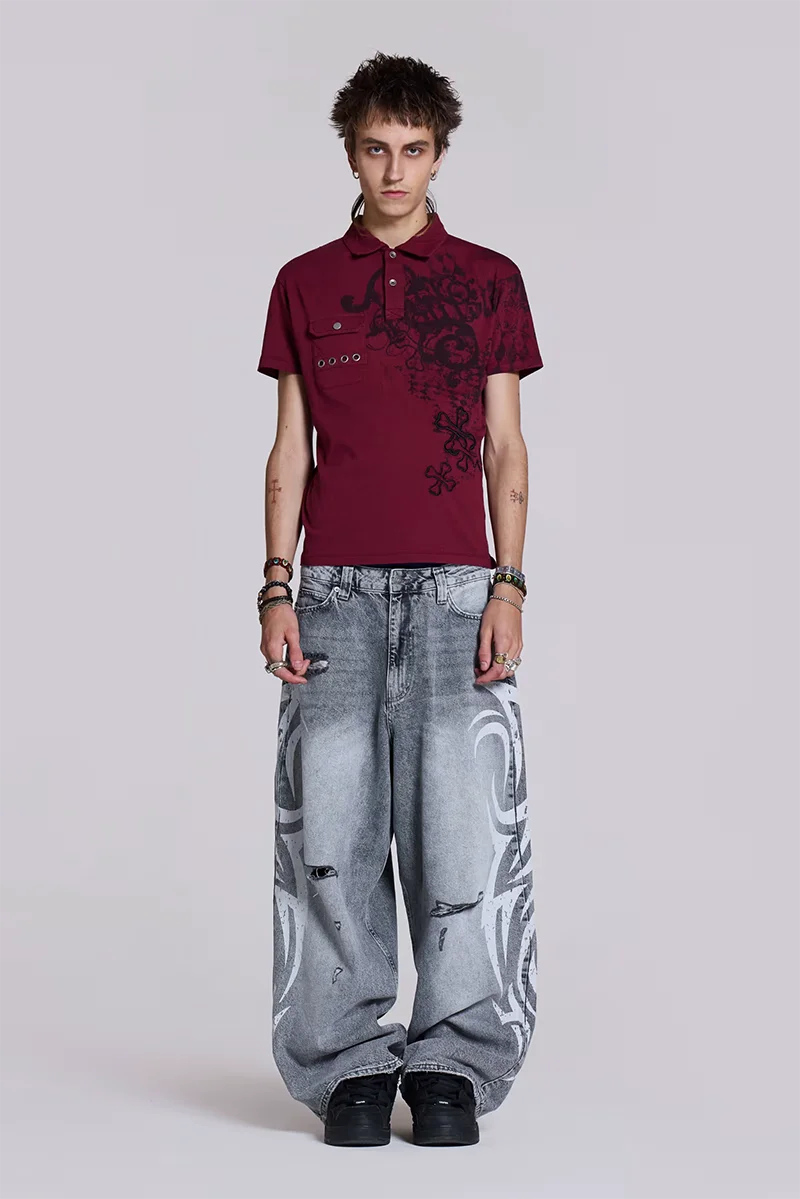 TRIPPIN™ Moonlight Baggy Gray Jeans