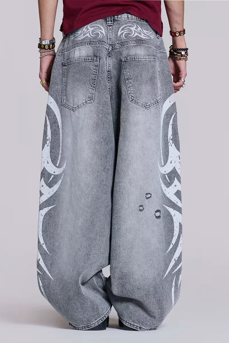 TRIPPIN™ Moonlight Baggy Gray Jeans