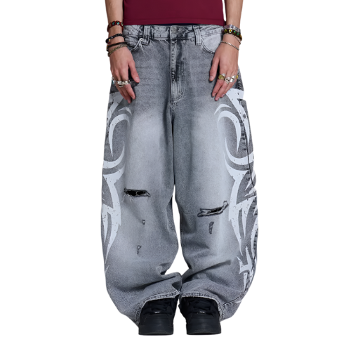 TRIPPIN™ Moonlight Baggy Gray Jeans